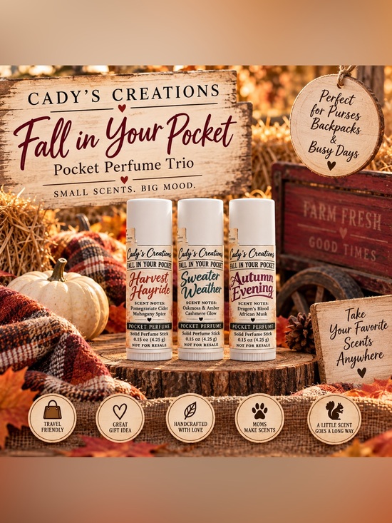 Hand Crafted Other - Fall in Your Pocket Perfume Trio - NO Alcohol